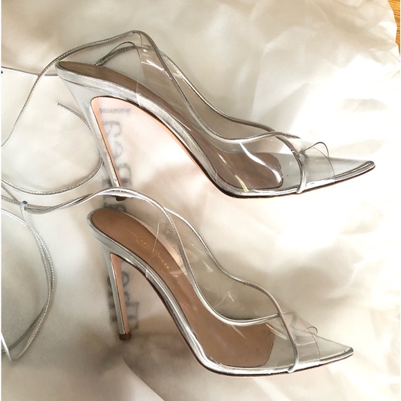 Gianvito Rossi PVC Slingback Pumps
Silver & Clear - Picture 11 of 13